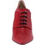 Rote Heine Spitze High Heels & Stiletto-Pumps mit Schnürsenkel aus Leder für Damen Größe 42 mit Absatzhöhe 7cm bis 9cm 