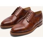 Reduzierte Braune Business Heinrich Dinkelacker Derby Schuhe mit Schnürsenkel aus Leder für Herren Größe 43,5 