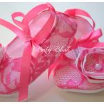 Pinke Ballerina-Hausschuhe aus Filz rutschfest für Kinder 