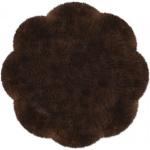 Braune Heitmann Runde Fellteppiche 140 cm aus Textil 