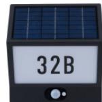 Heitronic Andrea 37150 Solar-Hausnummernleuchte mit Bewegungsmelder 3.3W Warmweiß Schwarz