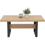 Reduzierte Moderne Hela-Tische Nachhaltige Rechteckige Couchtische & Wohnzimmertische pulverbeschichtet aus Massivholz mit Ablage 