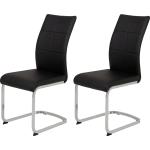 Schwarze Gesteppte Hela-Tische Freischwinger Stühle aus PU gepolstert Breite 0-50cm, Höhe 0-50cm, Tiefe 0-50cm 2-teilig 