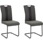 Reduzierte Anthrazitfarbene Hela-Tische Freischwinger Stühle aus Kunstleder Breite 0-50cm, Höhe 50-100cm, Tiefe 50-100cm 