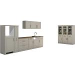 Silberne Landhausstil Held Möbel Küchenmöbel matt aus MDF Breite 300-350cm, Höhe 200-250cm, Tiefe 50-100cm 