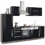 Reduzierte Schwarze Vintage Küchenmöbel matt aus Eiche Breite 250-300cm, Höhe 250-300cm, Tiefe 50-100cm 