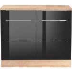Reduzierte Schwarze Küchenunterschränke mit Schubladen aus Eiche mit Schublade Breite 100-150cm, Höhe 50-100cm, Tiefe 50-100cm 