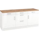 Reduzierte Weiße Held Möbel Küchenunterschränke mit Schubladen aus MDF mit Schublade Breite 150-200cm, Höhe 50-100cm, Tiefe 50-100cm 