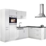 Winkelküche HELD MÖBEL "Toronto" Komplettküchen-Sets weiß (küche: weiß,,) L-Küchen mit Elektrogeräte E-Geräten, 260 x 170 cm
