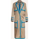 Hellblaue Bio Maxi Trenchcoats lang aus Baumwolle für Damen Größe M 