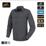 Hellblaue Melierte Elegante Langärmelige Helikon-Tex Shirts mit Tasche mit Reißverschluss für Herren Größe 3 XL 