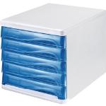 Weiße Helit Schubladenboxen DIN A4 aus Kunststoff 