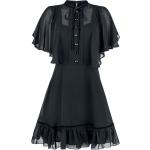 Schwarze Gothic Hell Bunny Mini Damenkleider mit Reißverschluss Größe XS 