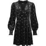 Schwarze Rockabilly Hell Bunny Mini Minikleider & kurze Kleider mit Rüschen aus Samt für Damen Größe XS 