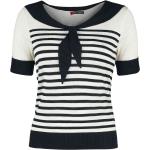 Hell Bunny - Rockabilly T-Shirt - Coco Top - XS bis XL - für Damen - Größe L - schwarz/weiß