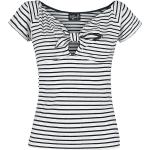 Schwarze Rockabilly Kurzärmelige Hell Bunny V-Ausschnitt T-Shirts für Damen Größe XS 
