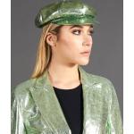 Hellgrüne Elegante D'arienzo Damenhüte mit Knopf aus Lammleder 57 Größe M für den für den Frühling 