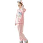 Rosa Hello Kitty Damenschlafanzüge & Damenpyjamas aus Kunstfaser Größe M für den für den Winter 