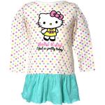 Bunte Gepunktete Casual Langärmelige Hello Kitty Rundhals-Ausschnitt Druckkleider & bedruckte Kinderkleider aus Jersey für Mädchen 