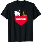 Schwarze SANRIO Hello Kitty T-Shirts für Damen Größe S 
