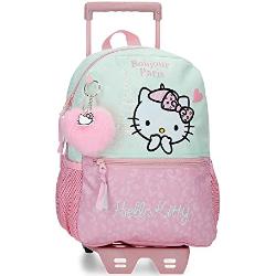 Hello Kitty Paris Schulrucksack mit rosa Trolley 25x32x12 cm Polyester 9,6L