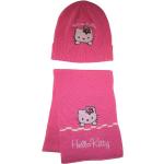 Pinke Motiv Hello Kitty Kinderstrickmützen für Mädchen für den für den Winter 