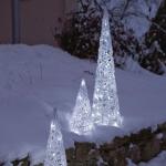 Weiße Hellum Runde Dekoleuchten & Dekolampen mit Weihnachts-Motiv aus Kristall 