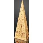 Hellum LED Pyramiden mit Weihnachts-Motiv aus Holz 