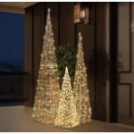 Weiße Hellum LED Pyramiden mit Weihnachts-Motiv aus Metall mit Timer 