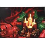 Hellum Weihnachtsdekoration LED-Bild mit Kerzen 566987