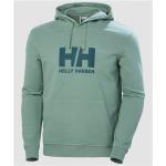 Hellgrüne Helly Hansen Logo Bio Herrenhoodies & Herrenkapuzenpullover aus Jersey mit Kapuze Größe XL 