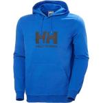 Cobaltblaue Helly Hansen Logo Bio Herrenhoodies & Herrenkapuzenpullover aus Jersey mit Kapuze Größe XL 