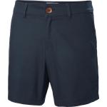 Marineblaue Bestickte Bio Chino-Shorts mit Knopf aus Twill für Damen Größe XXL 