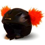 Helm - Ohren für den Skihelm, Snowboardhelm oder Fahrradhelm - "Fellohren Orange"- Coole Helmdeko/Plüschohren