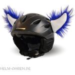 Helm-Ohren Hörner für den Skihelm, Snowboardhelm, Kinder-Helm, Kinder-Skihelm oder Motorradhelm - der HINGUCKER - für Kinder und Erwachsene HELMDEKO (Blau-Weiß)