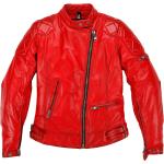 Reduzierte Rote Übergangsjacken aus Leder für Damen Größe XXL 