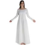 Weiße Hemad.de Maxi Rundhals-Ausschnitt Burgfräulein-Kostüme aus Baumwolle für Damen Größe XL 