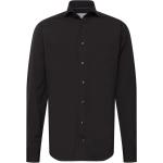 Reduzierte Schwarze Business Langärmelige ETON Kentkragen Hemden mit Kent-Kragen für Herren 