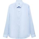 Reduzierte Pastellblaue Langärmelige Mango Man Kentkragen Hemden mit Kent-Kragen aus Polyamid für Herren Größe S 