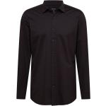 Reduzierte Schwarze Casual Langärmelige OLYMP Kentkragen Hemden mit Kent-Kragen aus Jersey für Herren Größe L 