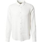 Weiße Casual Langärmelige Scotch & Soda Nachhaltige Kentkragen Hemden mit Kent-Kragen aus Leinen für Herren Größe S 