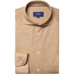 Reduzierte Beige ETON Haifischkragen Slim Fit Hemden mit Knopf aus Baumwolle maschinenwaschbar für Herren Größe XL für den für den Frühling 