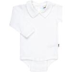 Weiße Unifarbene Langärmelige Joha Kinderlangarmbodys mit Knopf aus Baumwolle maschinenwaschbar für Jungen Größe 80 
