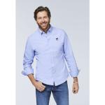 Reduzierte Blaue Polo Sylt Button Down Kragen Regular Fit Hemden mit Knopf aus Baumwolle für Herren Übergrößen Große Größen 