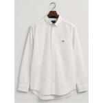 Reduzierte Weiße Gant Oxford Button Down Kragen Regular Fit Hemden aus Baumwolle maschinenwaschbar für Herren Größe XL für den für den Frühling 