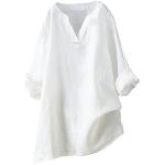 Weiße Karo Transparente Blusen & durchsichtige Blusen durchsichtig aus Chiffon für Damen Größe 3 XL für den für den Herbst 