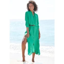 Hemdblusenkleid LASCANA grün (apfelgrün) Damen Kleider Strandkleider