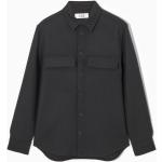 Schwarze Gesteppte COS Hemdjacken mit Knopf aus Twill für Herren Größe XL 