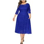 Reduzierte Blaue Elegante Langärmelige Kurze Abendkleider für Damen Größe XXL für den für den Sommer 