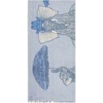Hellblaue HEMISPHERE Kaschmir-Schals mit Fransen aus Kaschmir für Damen Einheitsgröße 